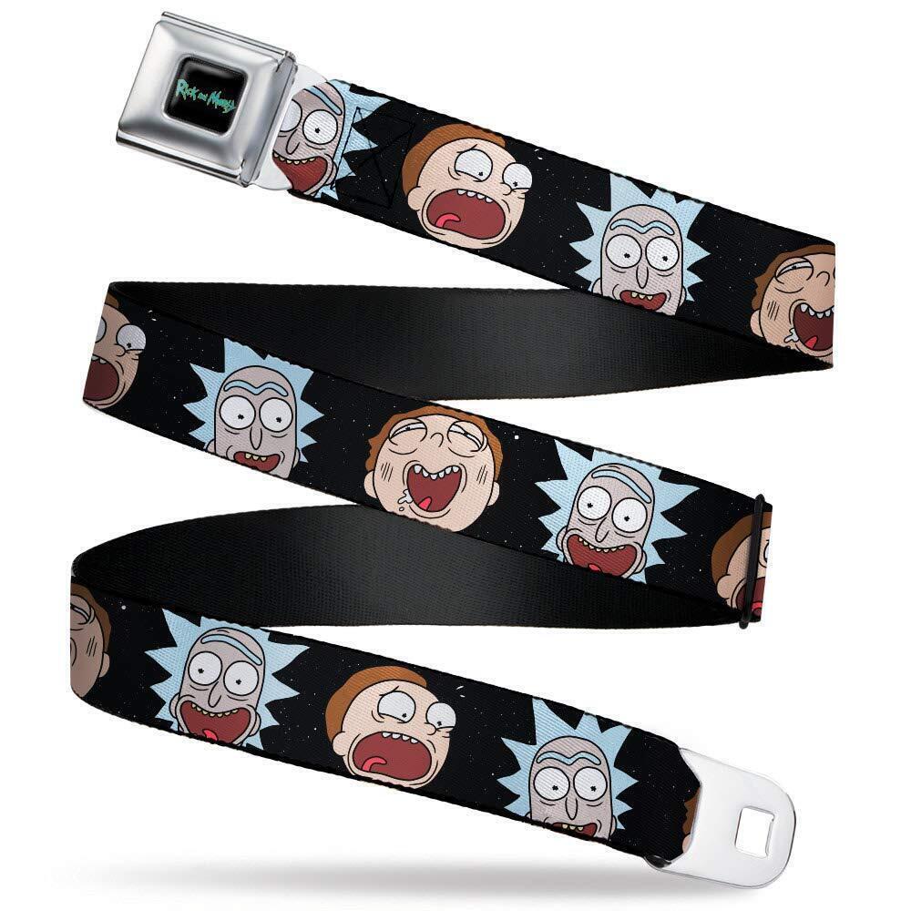 4486 boys Seatbelt Rick and Morty Regular Belt, Rick Morty, 1.5 Wide - Fits